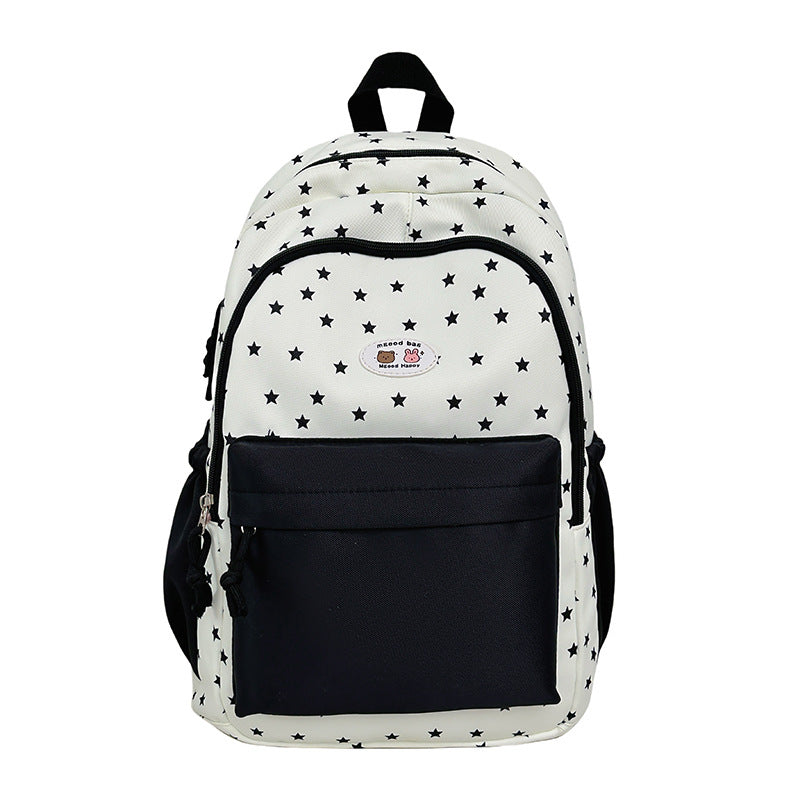 Playful Star-Patterned Student Backpack