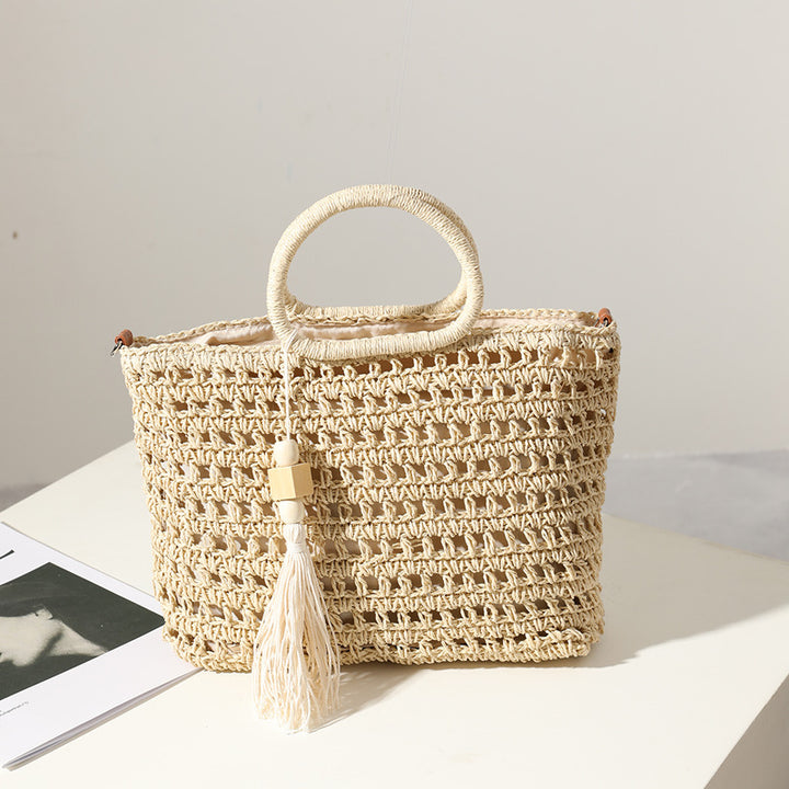 Handbag Made of Crocheted Natural Material Bowlift