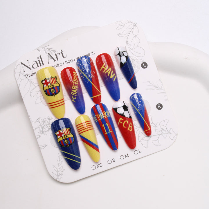 Sports-Themed Stiletto Press-On Nails Bowlift