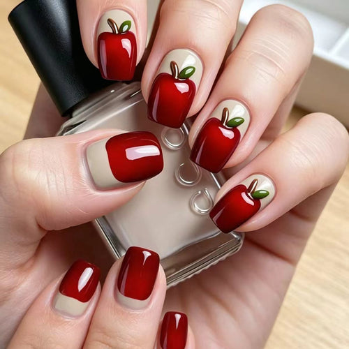 Creative Apple-Themed Nail Art Bowlift