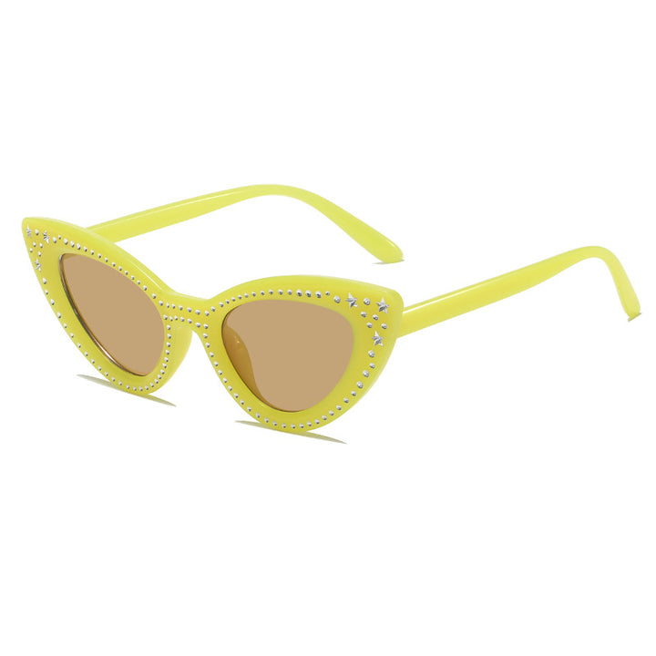 Glamorous Rhinestone-Embellished Cat Eye Sunglasses Bowlift