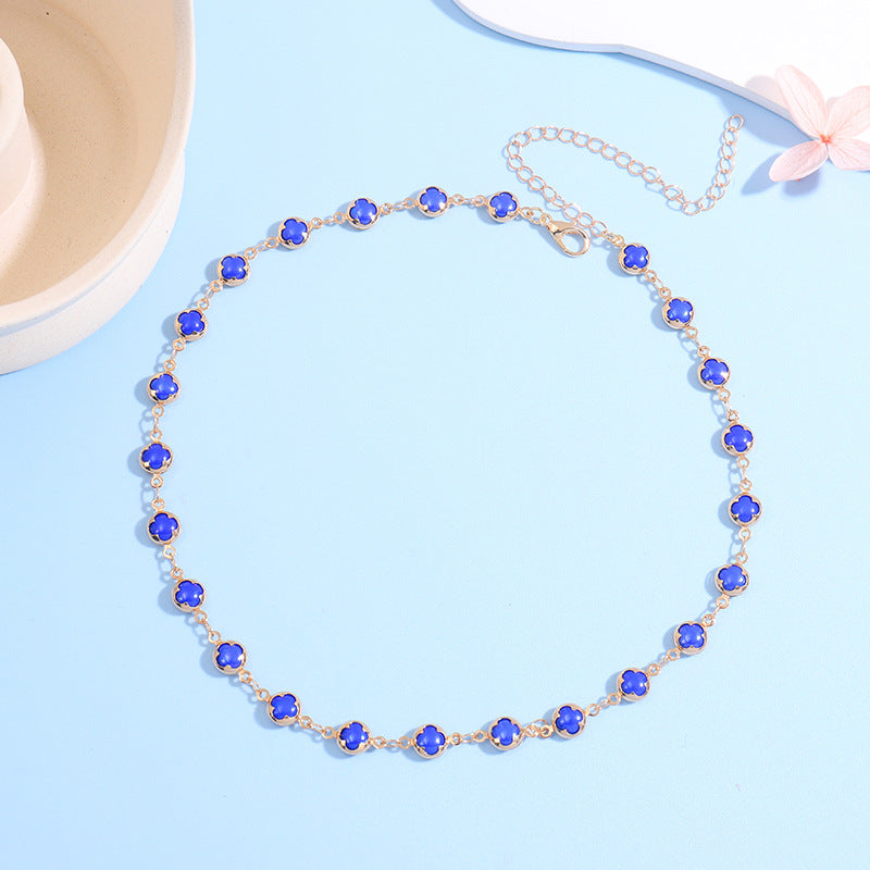 Floral Charm Choker Necklace Bowlift 1788164322