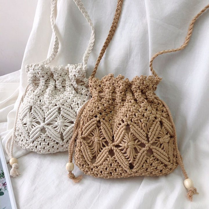 Hand-knotted flower basket bag Bowlift