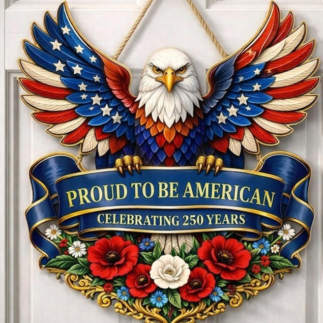 Unisex nan Patriotic Americana Heart Flag Wreath with Ribbon Mesh, Wooden Heart Cutout and Star Accent Bowlsift Bowlift