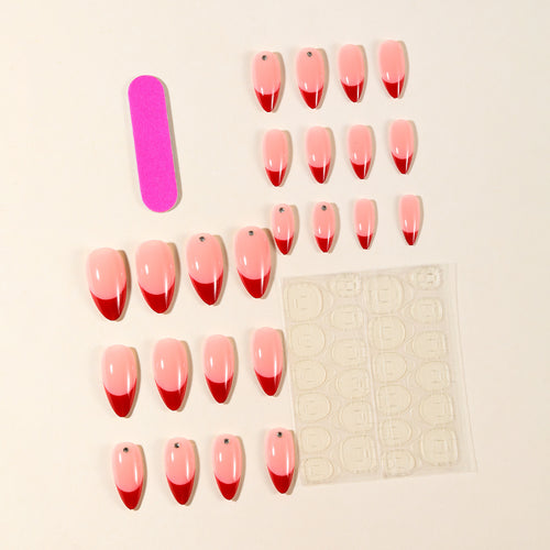 Elegant Red Ombre Stiletto Nail Extensions Bowlift