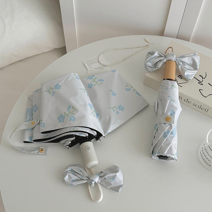Women's Folding Umbrella with Stylish Floral Design Bowlift