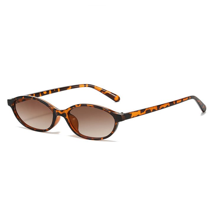 Retro-Inspired Slim Oval Sunglasses Bowlift