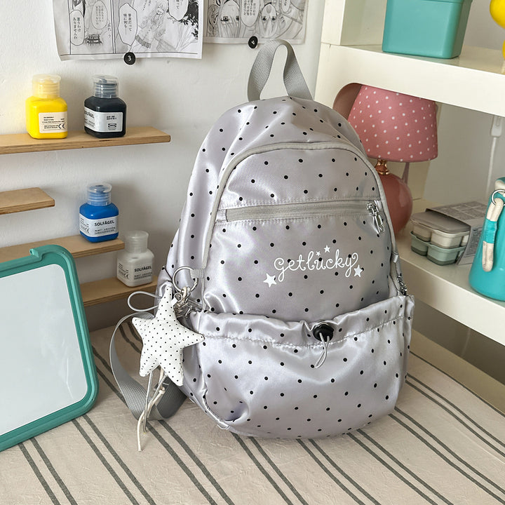 Lightweight Polka Dot Patterned Backpack Bowlift