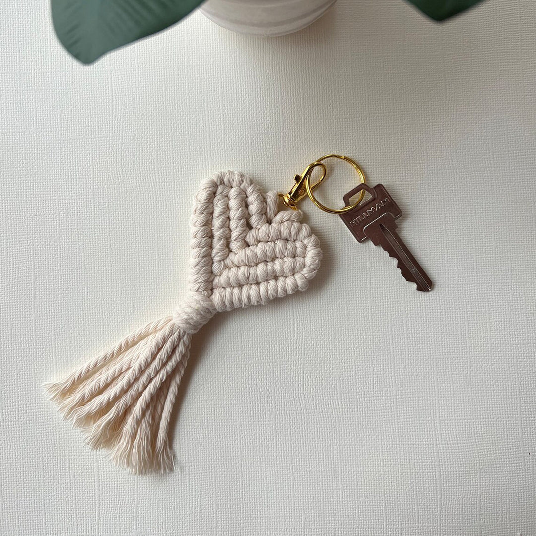 Macrame Heart Keychain Holder Bowlift