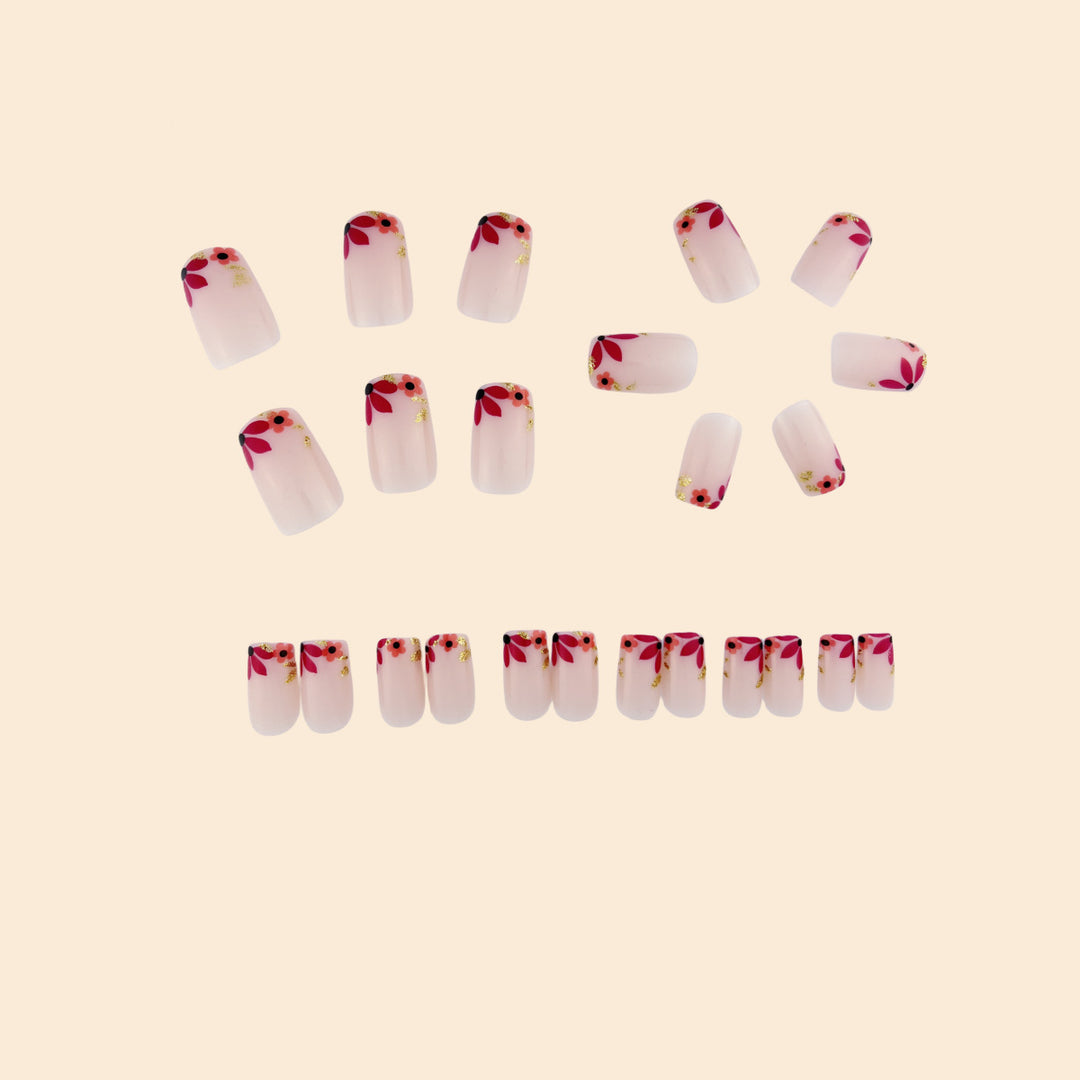Floral Embellished Nail Art Extensions Bowlift