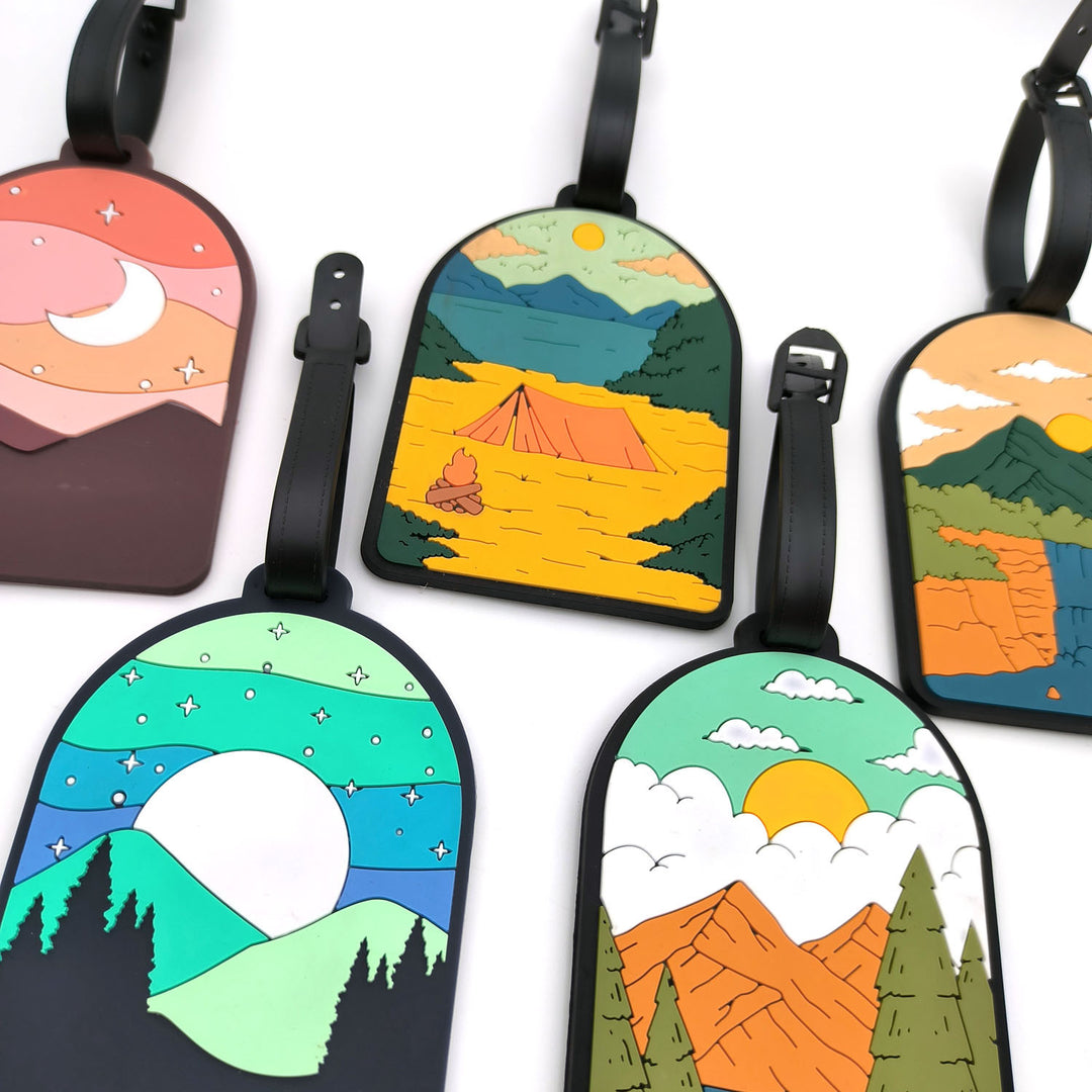 illustrated scenic silicone luggage tag Bowlift