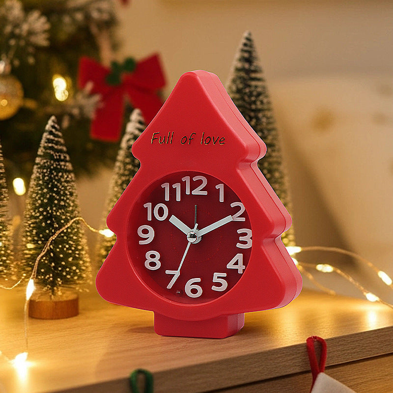Funnier bedside clock in creative Christmas tree design Bowlift