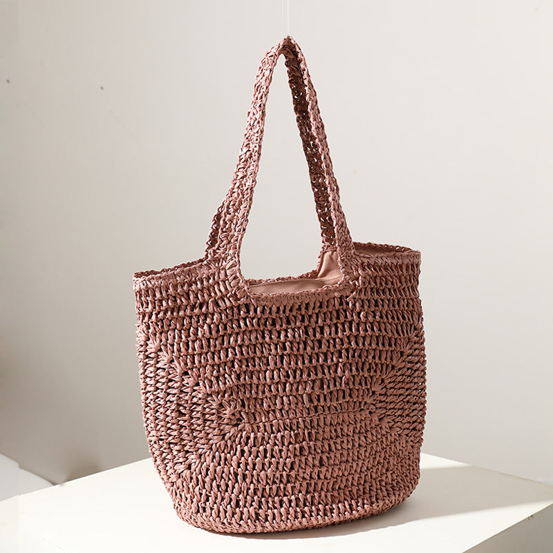 Handmade straw bag with comfortable inner bag Bowlift