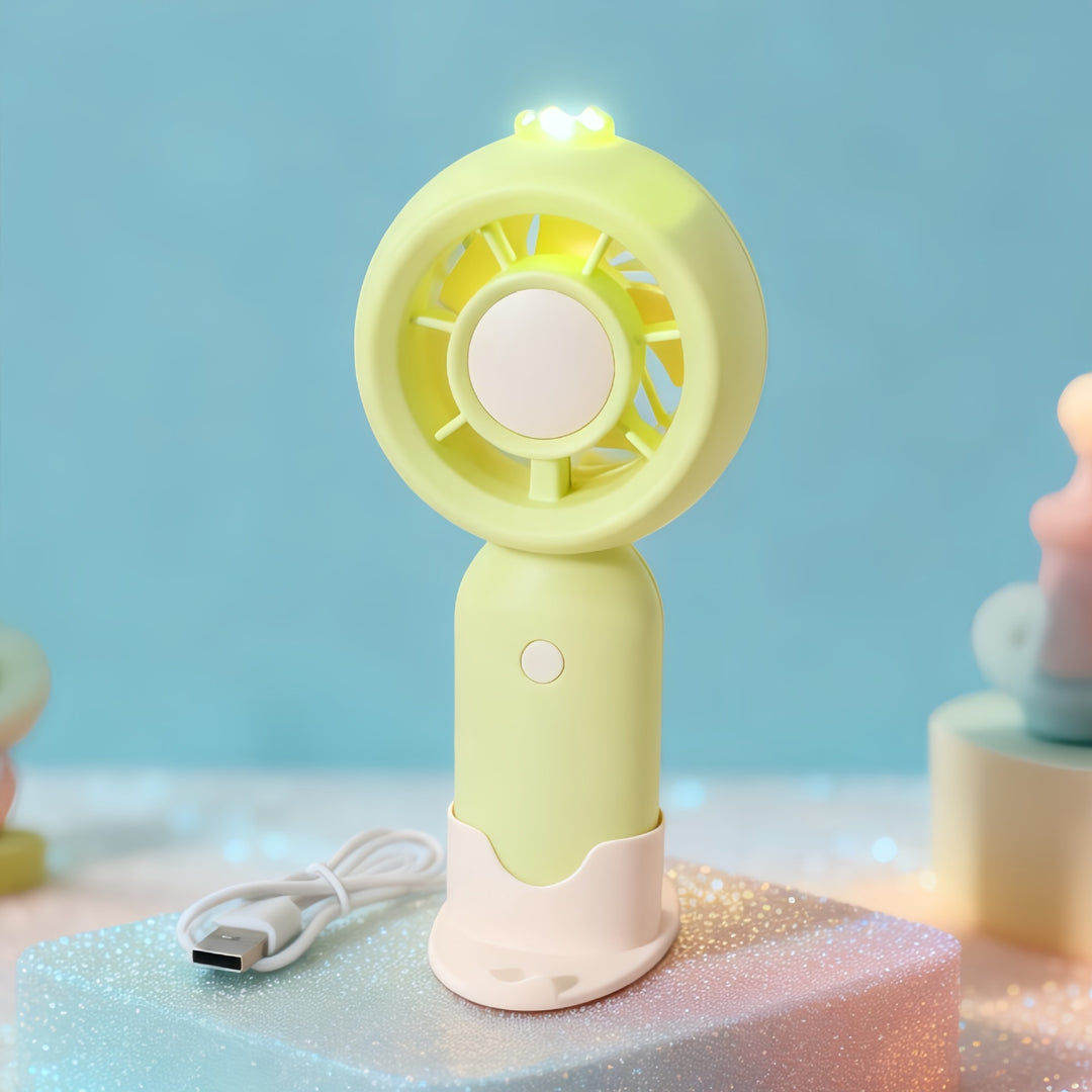 Women's Portable Mini Fan with LED Function Bowlift