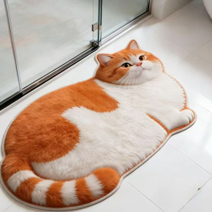 Plush Cat-Shaped Bath Mat
