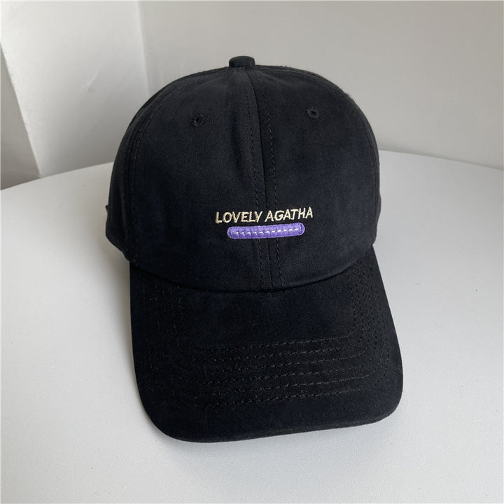 Women's Suede Embroidered Baseball Cap Bowlift