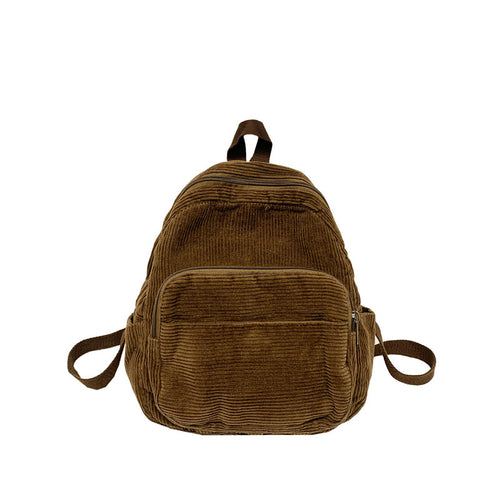 Corduroy Textured School Backpack Bowlift