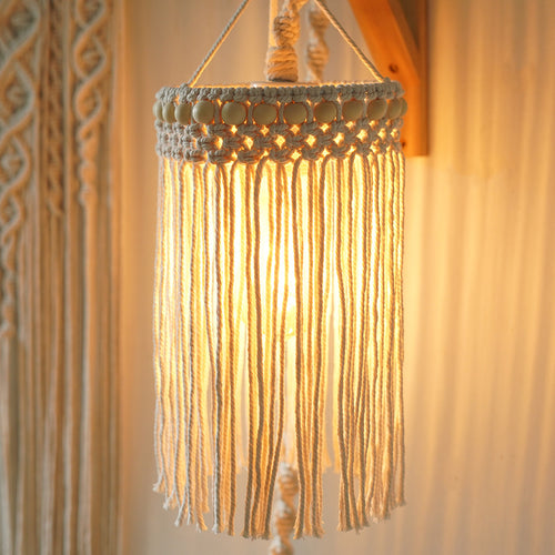 Textured Macramé Hanging Light Fixture Bowlift