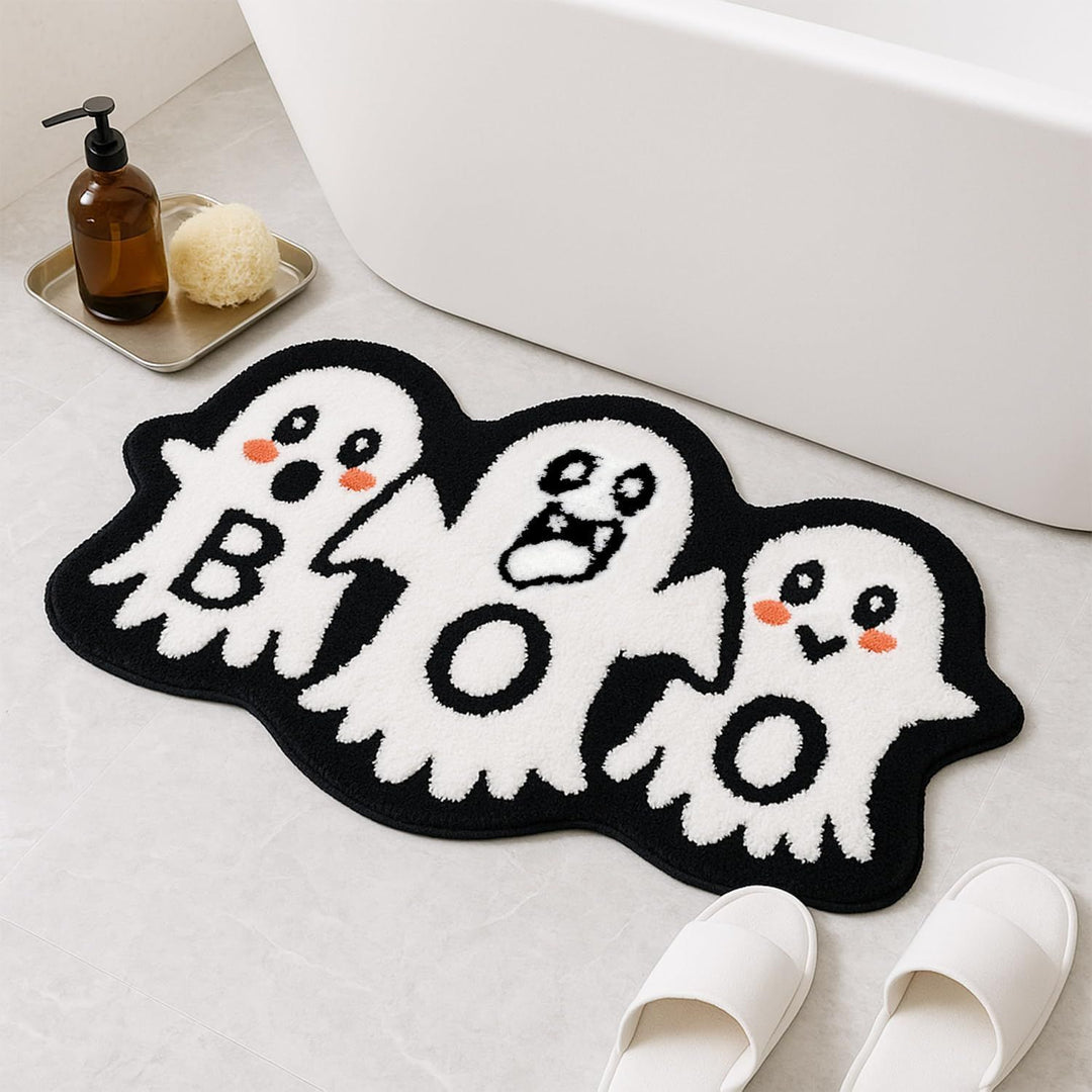 Ghost-Themed Plush Bath Mat Bowlift