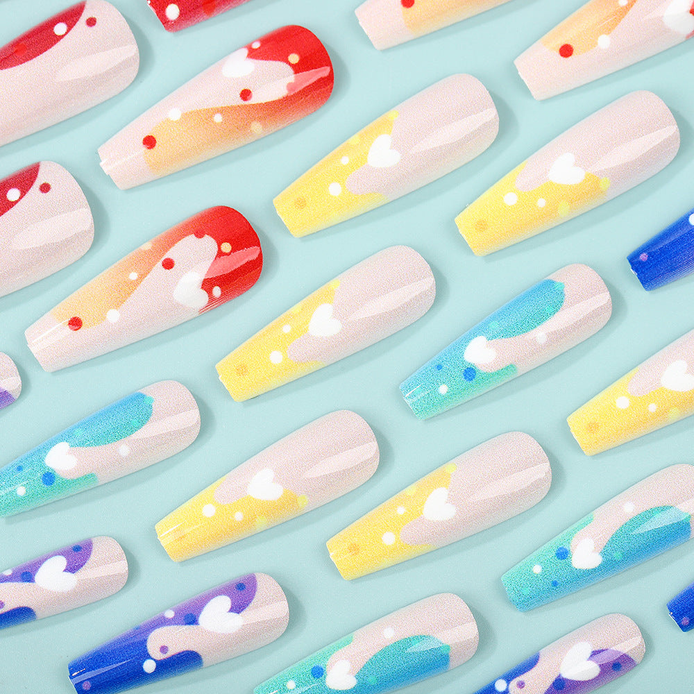 Acrylic Nail Set with Colorful and Creative Designs Bowlift
