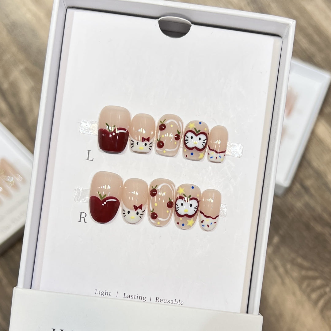 Artistic Character-Themed Press-On Nail Art Set Bowlift