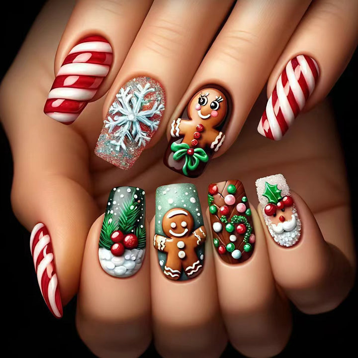 Artificial nails in gingerbread house design Bowlift