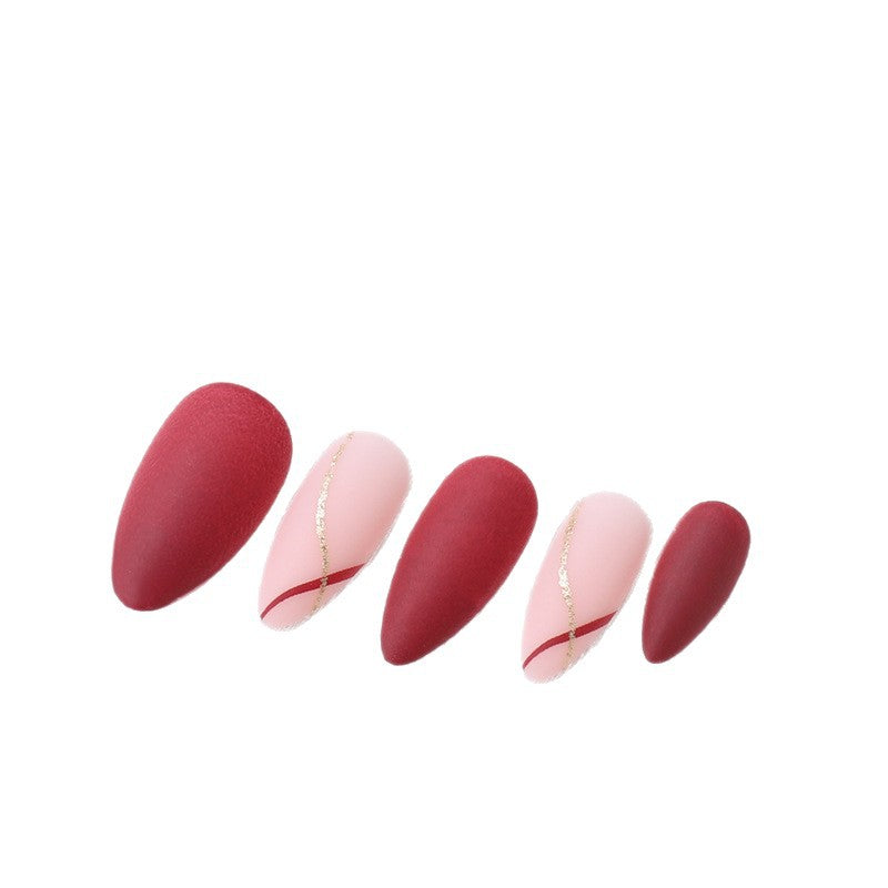 Elegant Artistic Press-On Nail Set Bowlift