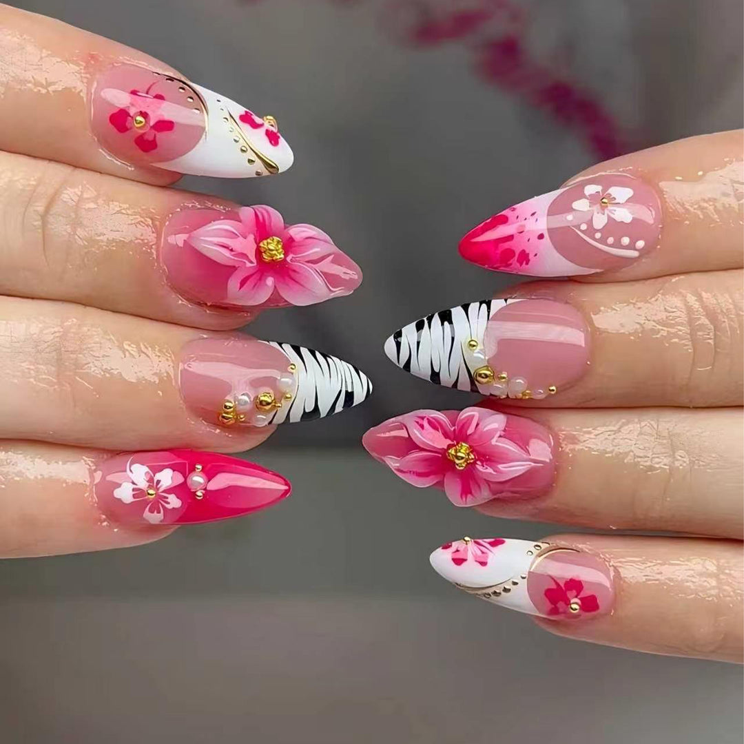 Artful nail art with floral accents Bowlift
