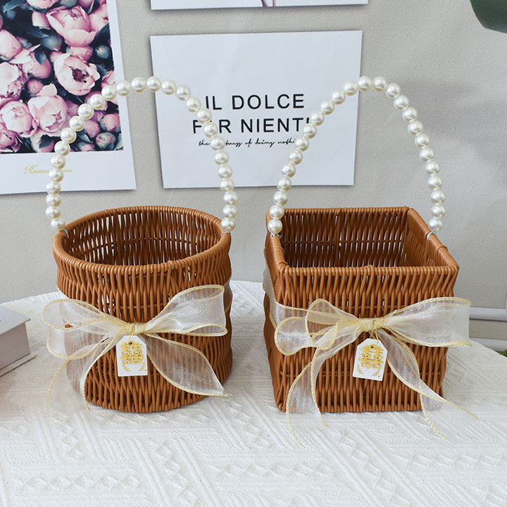Elegant Handcrafted Rattan Tote Basket Bowlift