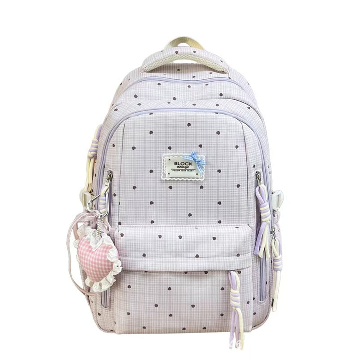 Stylish Gingham Pattern Backpack Bowlift