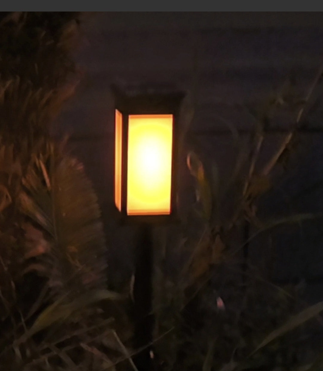 LED Garden Stake Lantern With Frosted Acrylic Panel And Weatherproof Metal Frame Bowlift