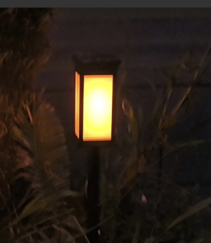 LED Garden Stake Lantern With Frosted Acrylic Panel And Weatherproof Metal Frame Bowlift