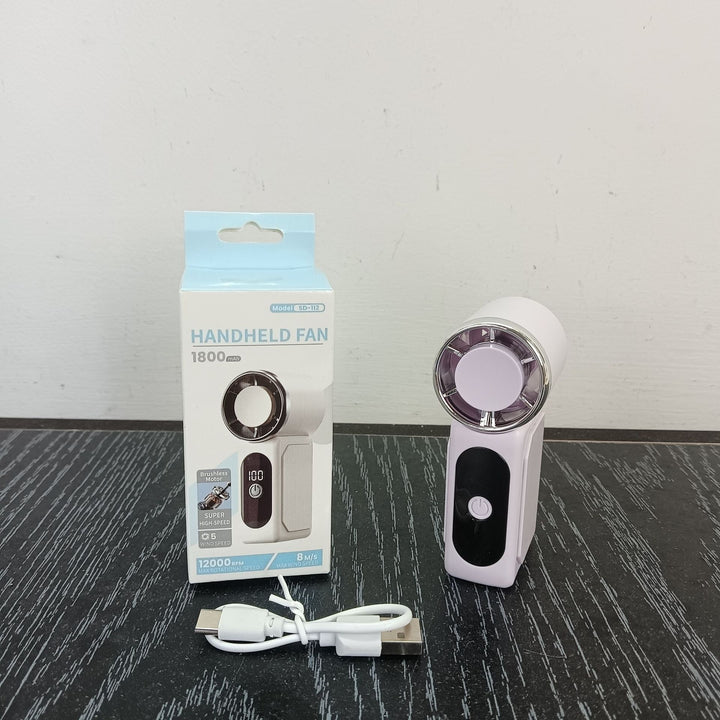 Unisex Portable Hand Fan with Digital Speed Display Bowlift