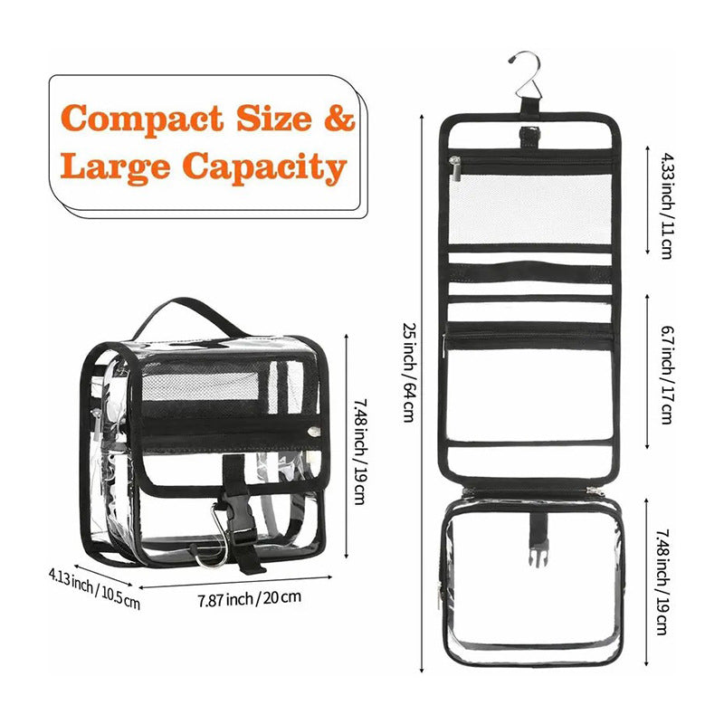 Cosmetic organizer with transparent design and practical hook Bowlift