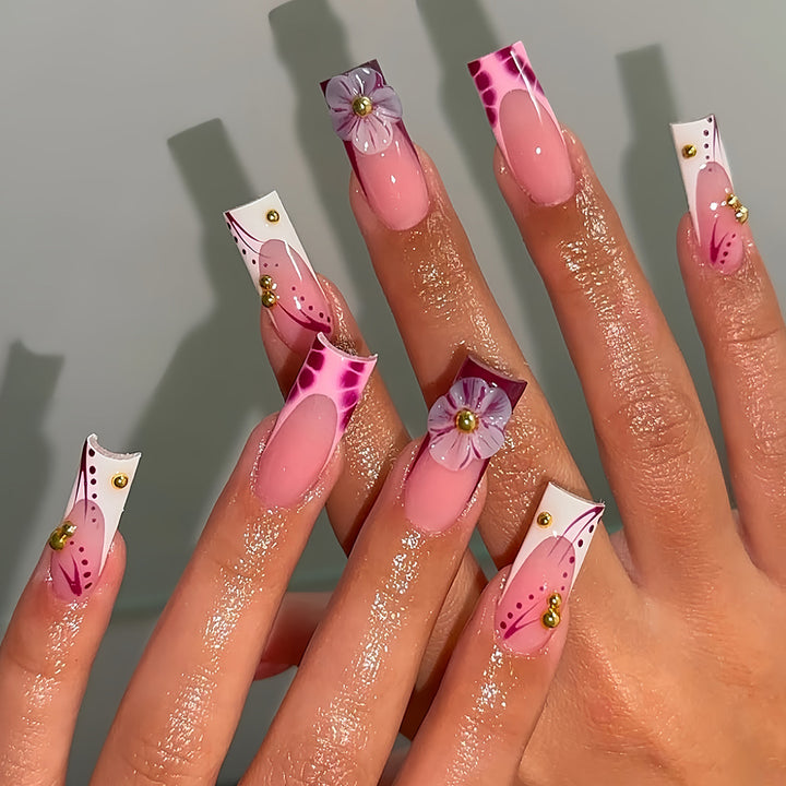 3D Floral Nail Art Enhancements Bowlift