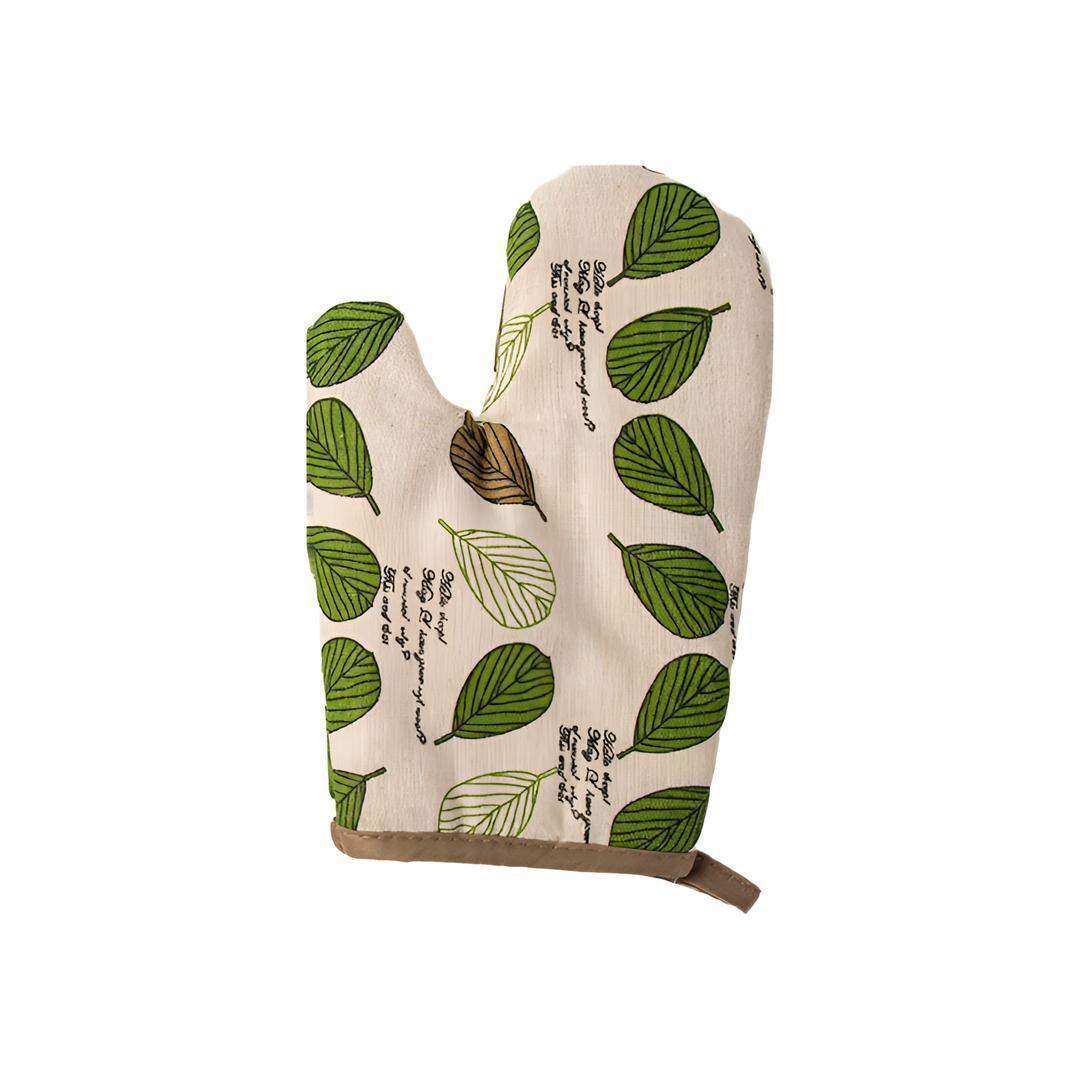 Heat-resistant cotton oven mitt with silicone grip and hanging loop Bowlift