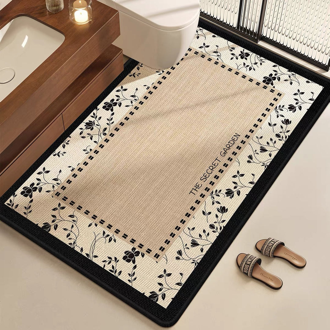 Elegant Floral Bathroom Mat Bowlift