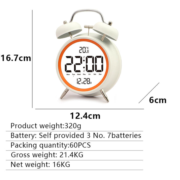 Digital alarm clock with large LED digits and temperature sensor Bowlift