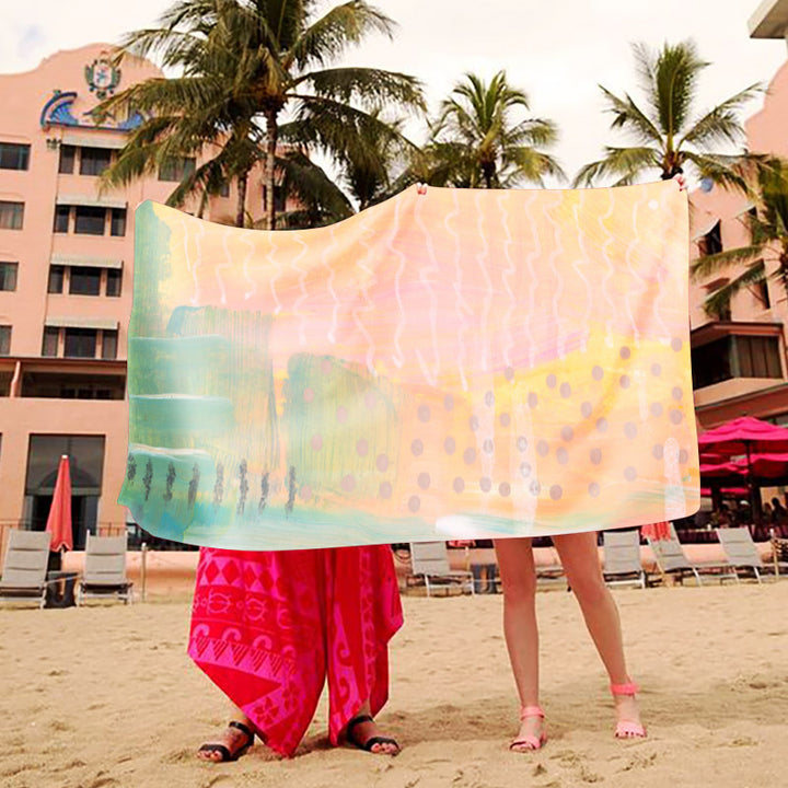 Beach blanket with creative art design Bowlift