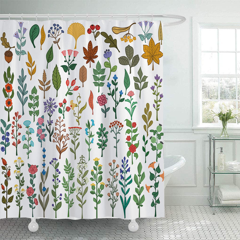 Botanical Illustration Shower Curtain Bowlift