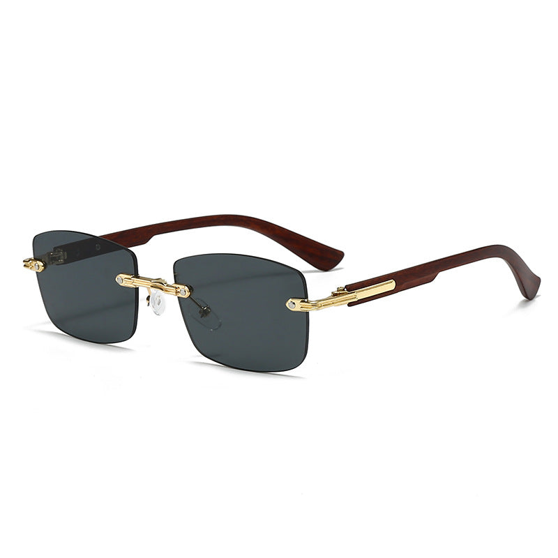 Women's fashionable square sunglasses with elegant wooden accents Bowlift