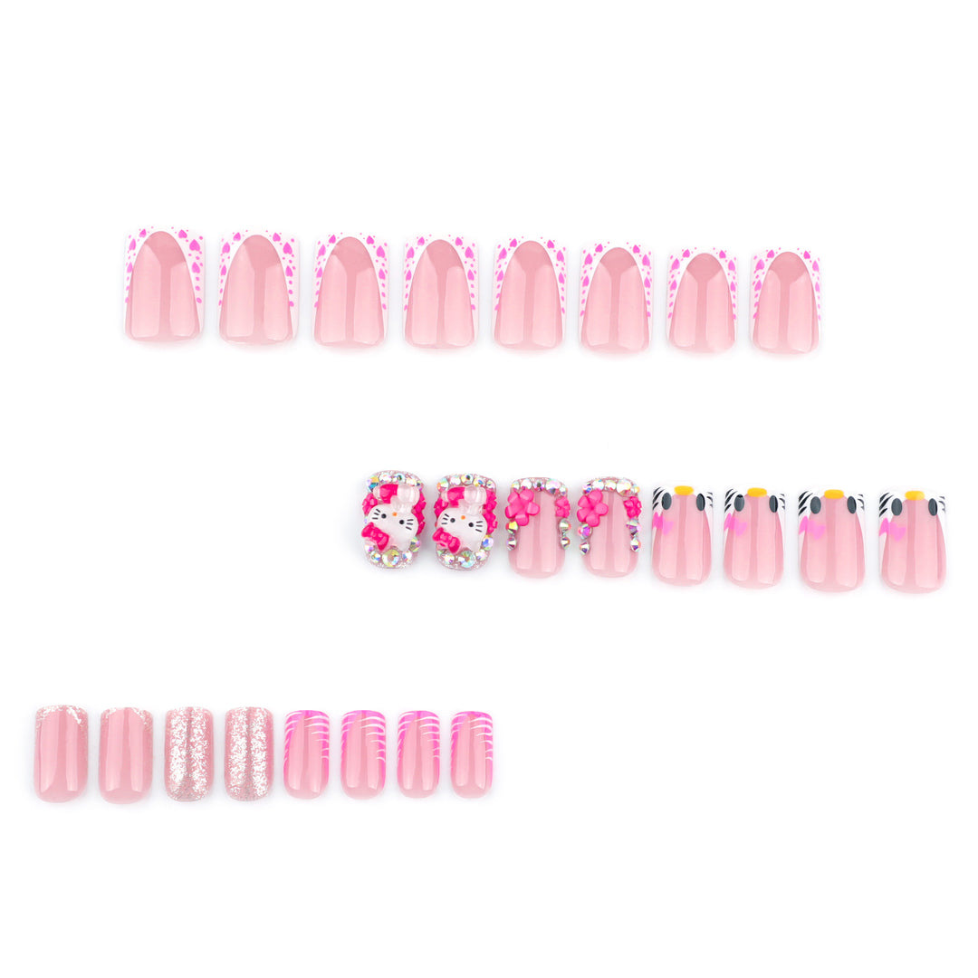 Artistic Nail Art with Animal Motifs and Glitter Accents Bowlift