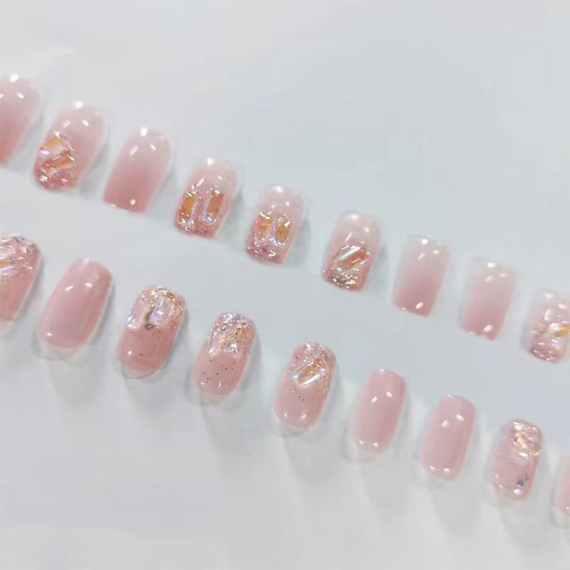 Glitter and gradient design artificial nails Bowlift