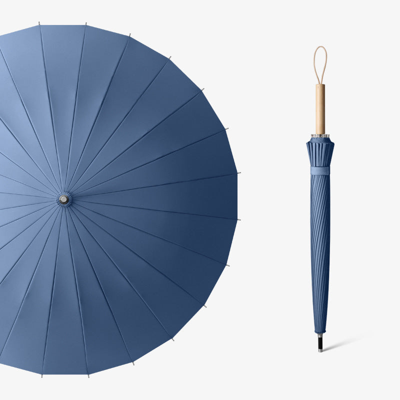 Women's Elegant Premium Folding Umbrella with Ergonomic Wooden Handle Bowlift