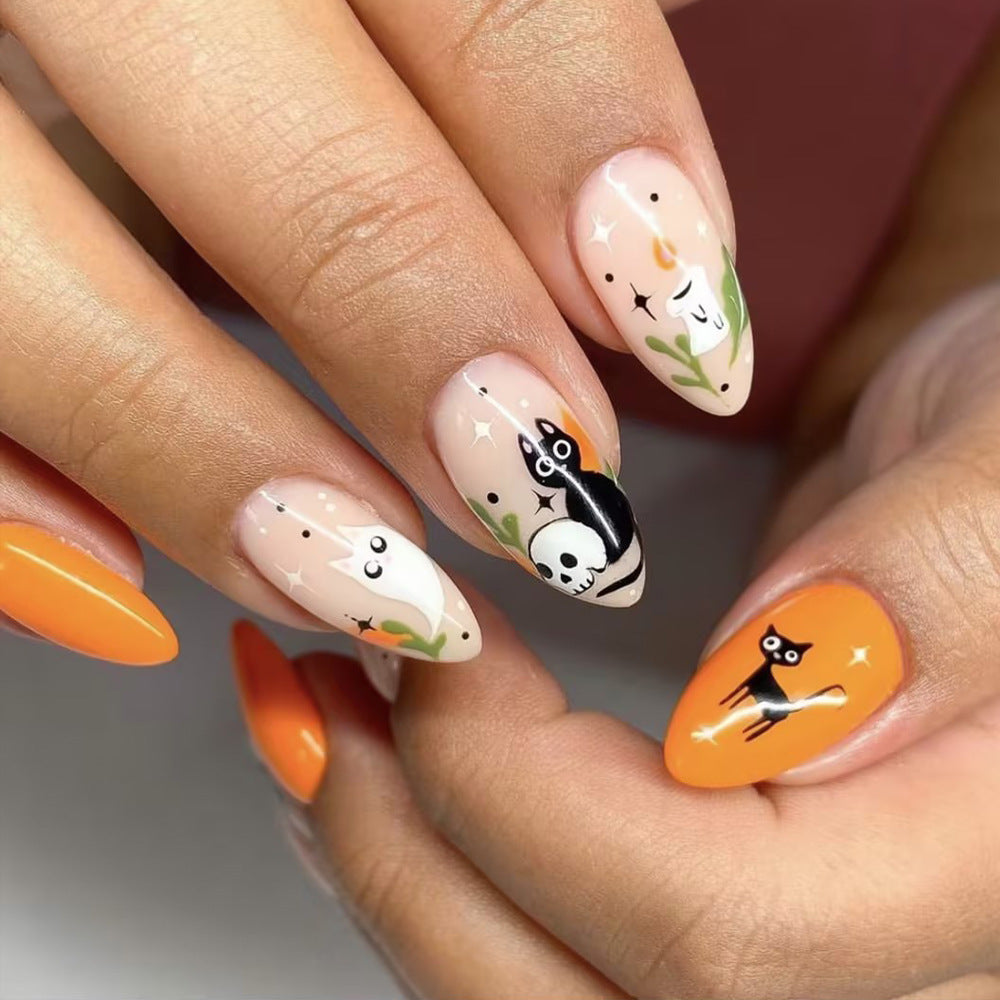 Artistic Press-On Nail Art With Whimsical Animal Designs Bowlift