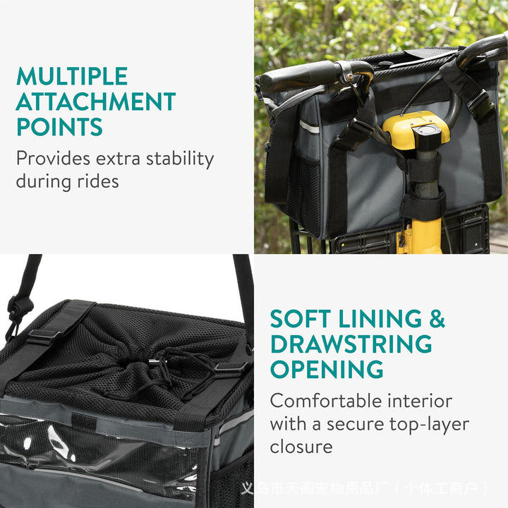 foldable breathable pet carrier with removable padded shoulder strap and mesh top Bowlift