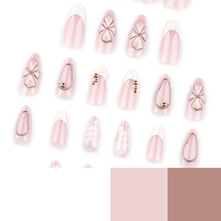 Artful stiletto nails with floral and shimmering decor Bowlift