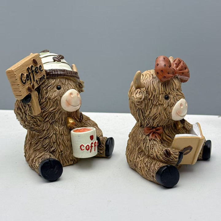 Decorative Highland Cattle Coffee Figure Bowlift