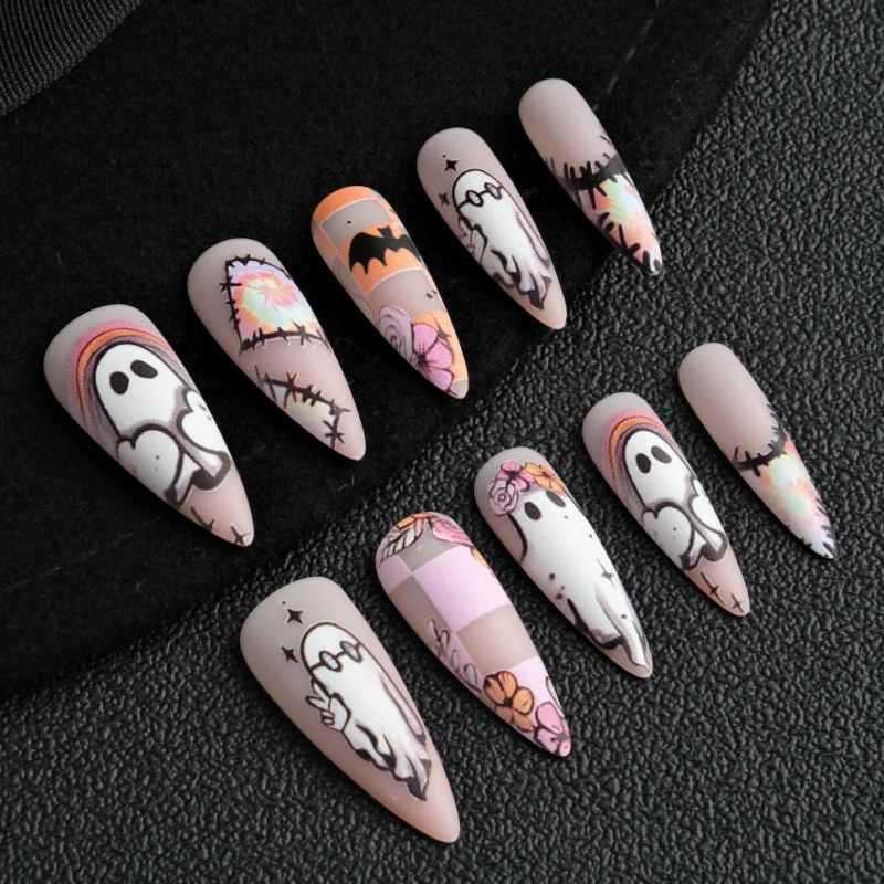 Artistic Halloween-Themed Nail Set Bowlift