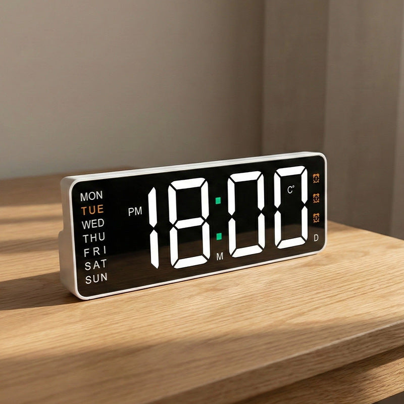 Digital wall clock with temperature and weekday display Bowlift